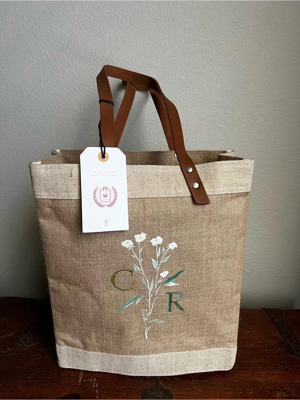 NWT Apolis Market Bag with Brown Leather Straps